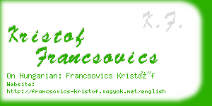 kristof francsovics business card